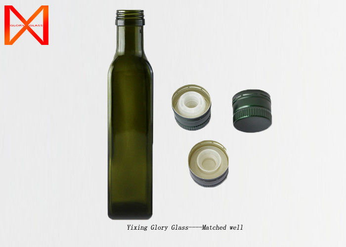 Huile d'olive en verre vert-foncé Pourer, distributeur de bouteille en verre  d'huile d